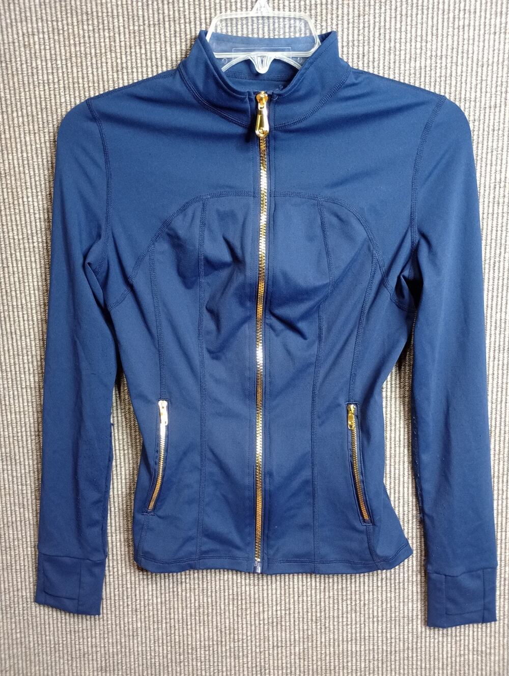 Uncia Active Jacket Zip Up Slim Fit Active Jacket Size Small Navy Blue